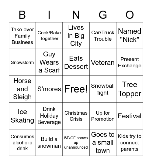 HALLMARK CHRISTMAS BINGO Card