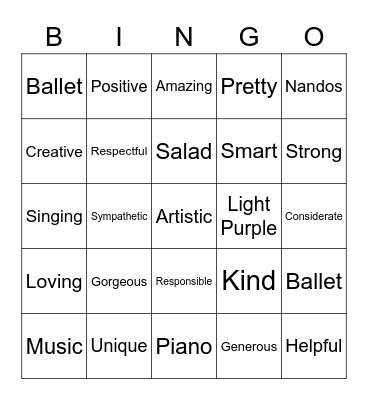 Gila Birthday Bingo Card