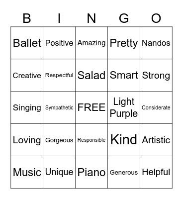 Gila Birthday Bingo Card