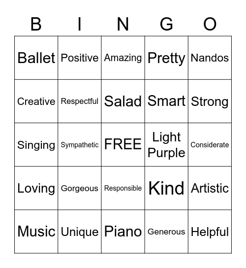Gila Birthday Bingo Card