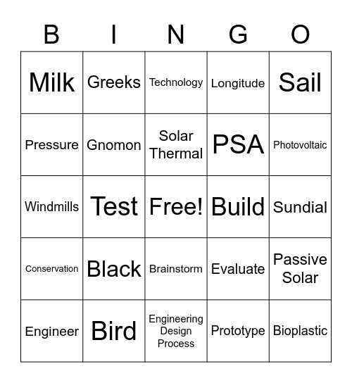 Enviro-Engineers Bingo Card