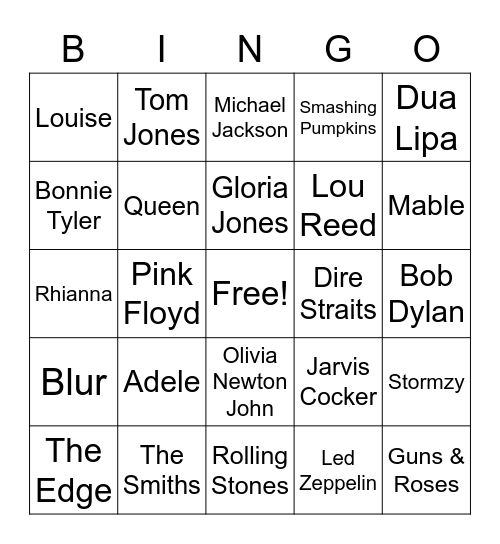 Trivia Bingo Card