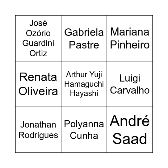 Arraiá da ZOLY Bingo Card