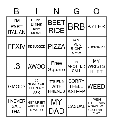 DOG BINGO Card