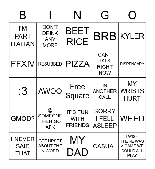 DOG BINGO Card
