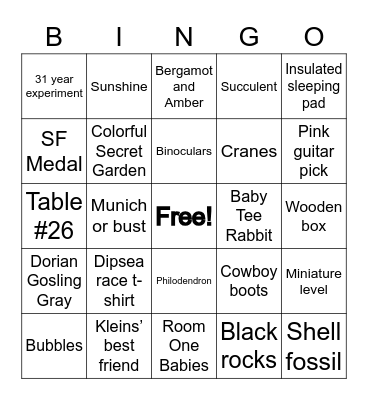 STVP Show & Tell! Bingo Card