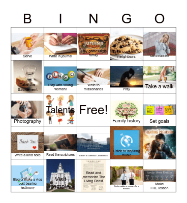 Sabbath Day BINGO Card