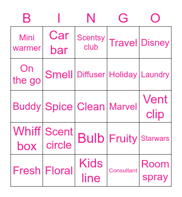 Scentsy BINGO Card