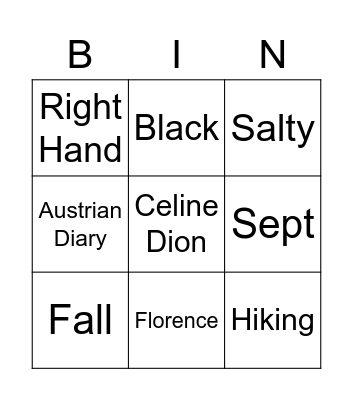Jonny Bingo Card