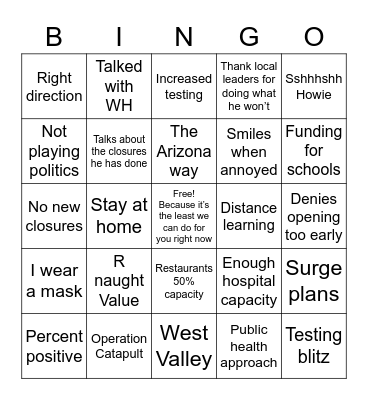 Ducey BINGO Card