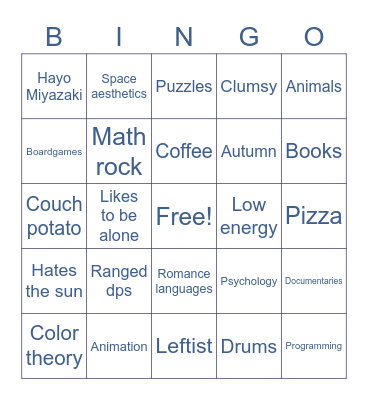 Gabi Bingo Card