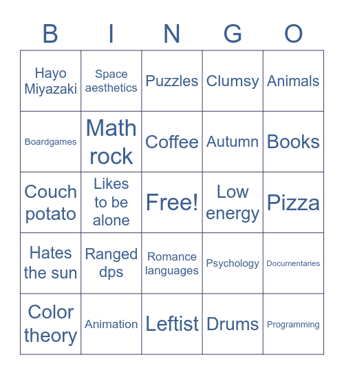 Gabi Bingo Card