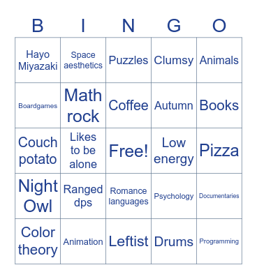 Gabi Bingo Card