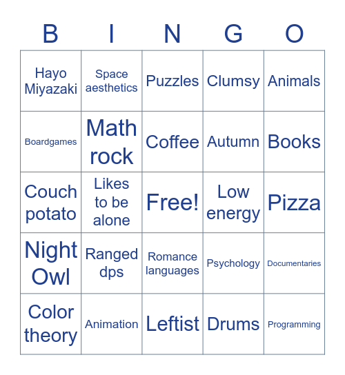Gabi Bingo Card