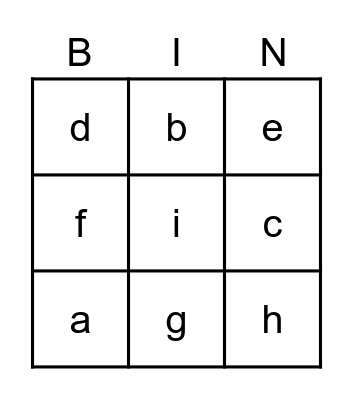 bingo letters Bingo Card