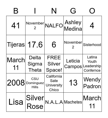 LAMBDA  Bingo Card