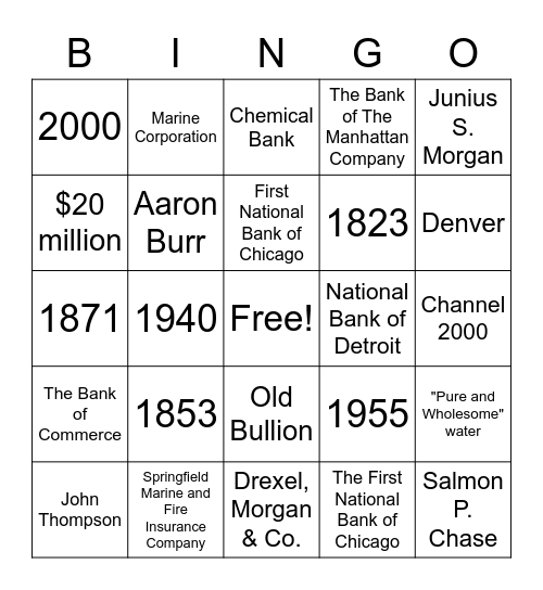 Trivia Bingo 1 Bingo Card