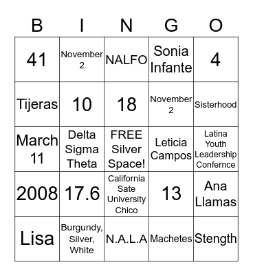 LAMBDA  Bingo Card
