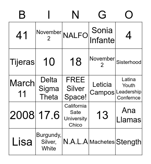 LAMBDA  Bingo Card
