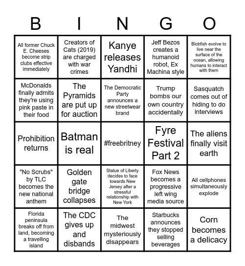 2020 Bingo Card