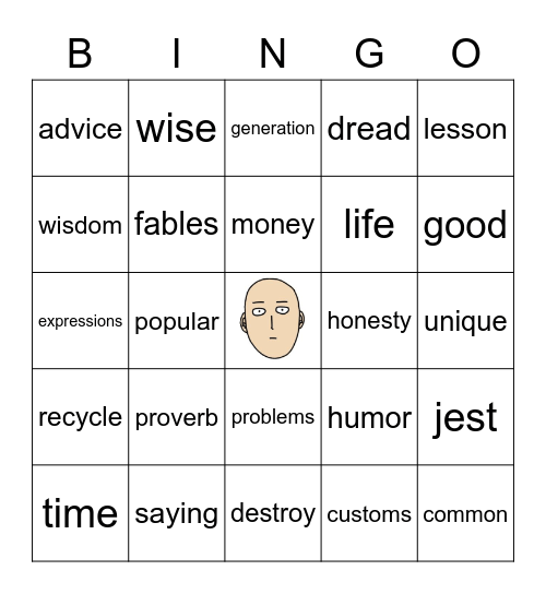 PROVERBS Bingo Card