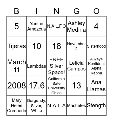LAMBDA  Bingo Card