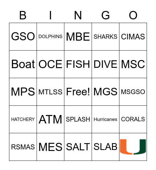 RSMAS Bingo Card