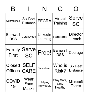 Quarantined 2020 Bingo Card