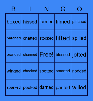3 sounds for -ed Bingo Card