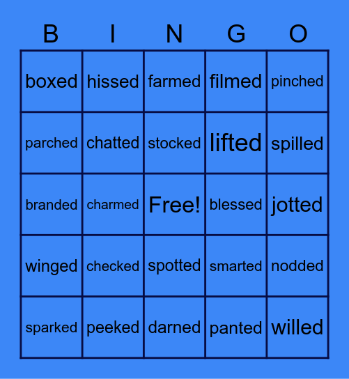 3 sounds for -ed Bingo Card