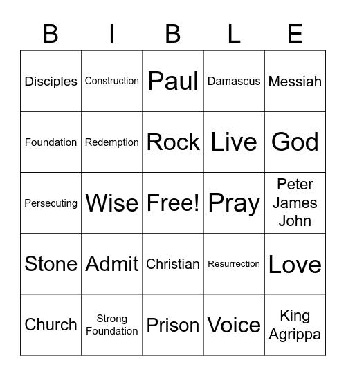 BIBLE Bingo Card