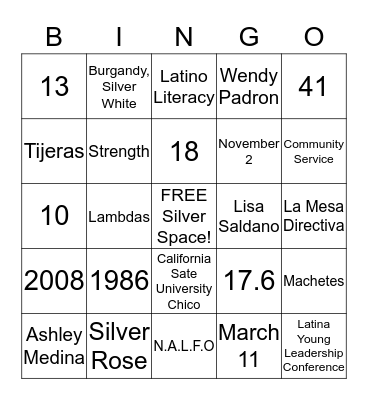 LAMBDA  Bingo Card