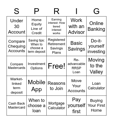 Website Bingo Card