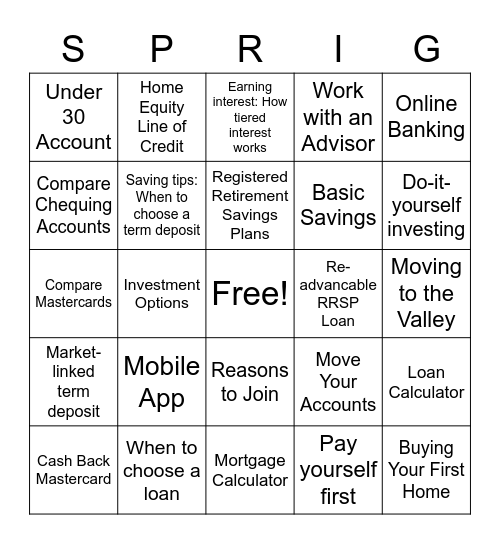 Website Bingo Card