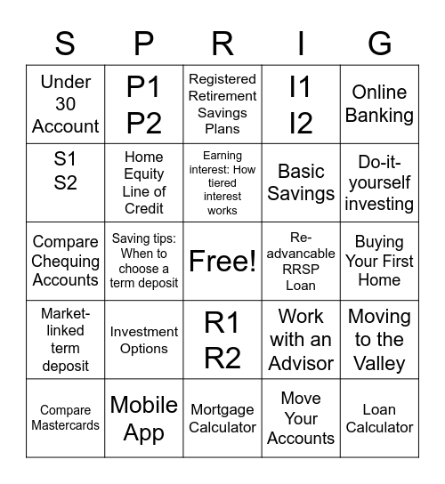 Website Bingo Card