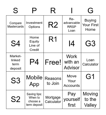 Website Bingo Card