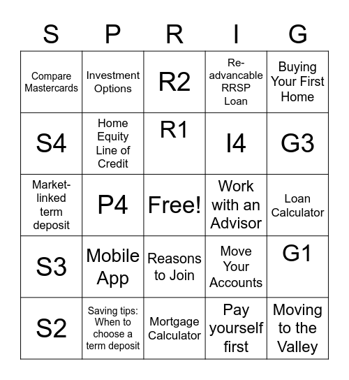 Website Bingo Card