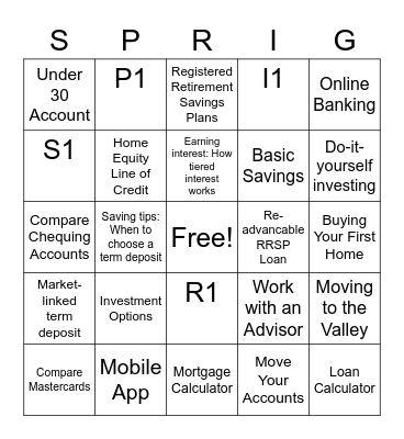 Website Bingo Card