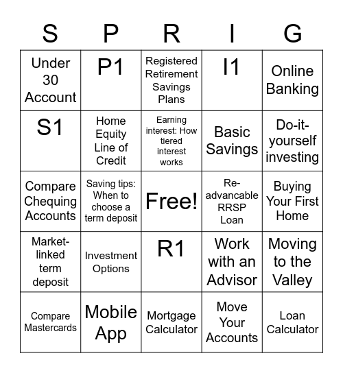 Website Bingo Card