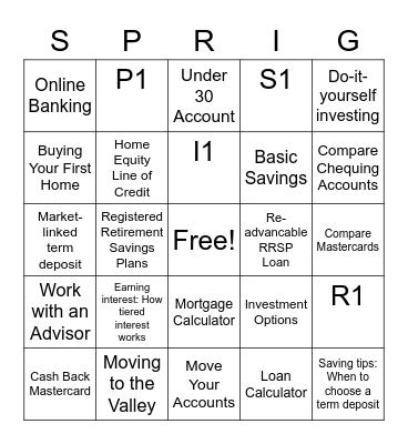 Website Bingo Card