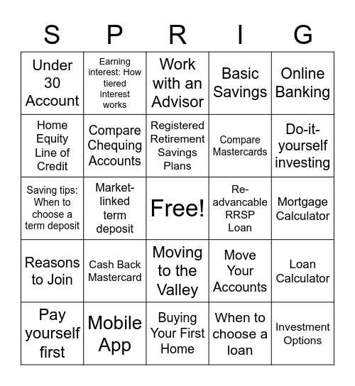 Website Bingo Card