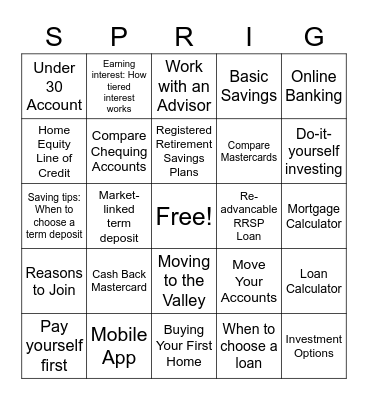 Website Bingo Card