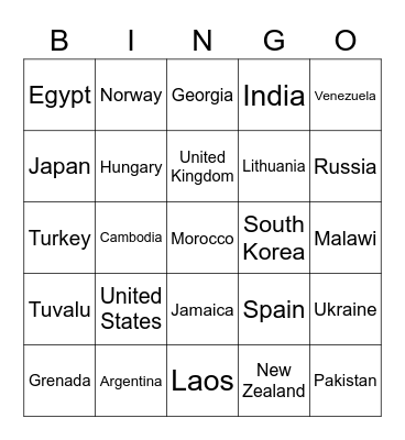 Global Bingo Card