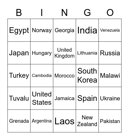 Global Bingo Card