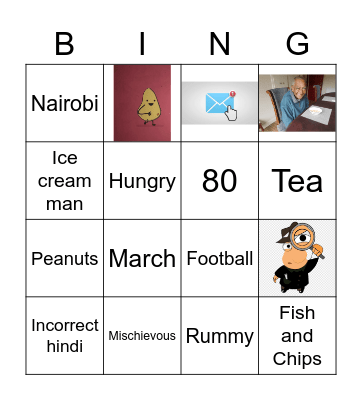 Dada Birthday Bingo Card