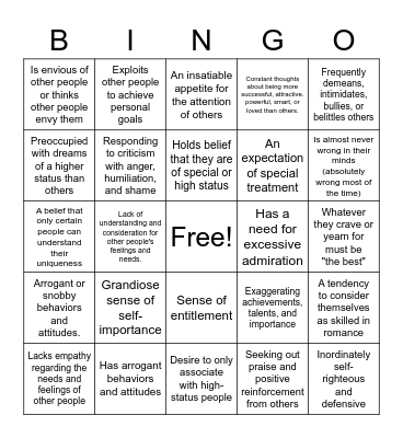 N̶a̶r̶c̶i̶s̶s̶i̶s̶t̶i̶c̶ ̶P̶e̶r̶s̶o̶n̶a̶l̶i̶t̶y̶ ̶D̶i̶s̶o̶r̶d̶e̶r̶  Emma Frost Bingo Card