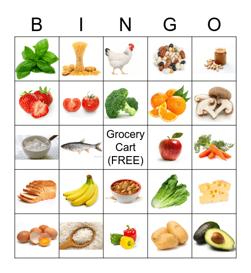 Grocery Store Bingo Card