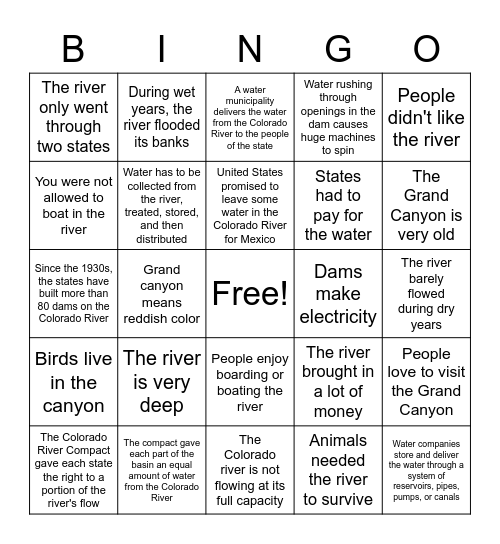 The Colorado Bingo Card