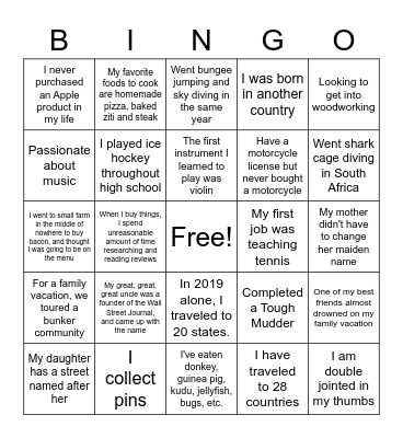 Guess Who Bingo! Bingo Card