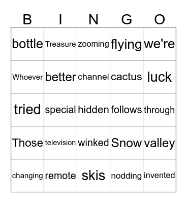 The Treasure Hunt Bingo Card